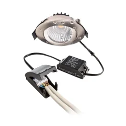 Loftlamper ^ Deko-Light Forsænket loftlampe Dione, IP44, 4.000 K, nikkel, dæmpbar