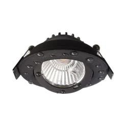 Loftlamper ^ Deko-Light Forsænket loftlampe Dione, IP44, sort, dæmpbar til varm
