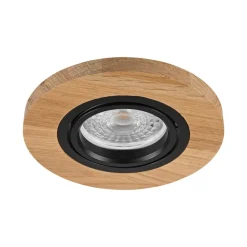 Lamkur Lighting Indbygningsspots > Forsænket loftlampe Tobby, Ø 10 cm, egetræ, GU10