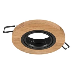 Lamkur Lighting Indbygningsspots > Forsænket loftlampe Tobby, Ø 10 cm, egetræ, GU10