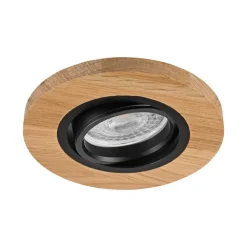 Lamkur Lighting Indbygningsspots > Forsænket loftlampe Tobby, Ø 10 cm, 3 stk. sæt, egetræ GU10