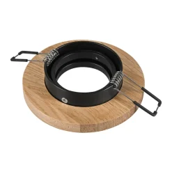 Lamkur Lighting Indbygningsspots > Forsænket loftlampe Tobby, Ø 10 cm, 3 stk. sæt, egetræ GU10