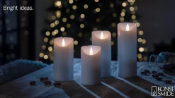 Julepynt|Led Stearinlys ^ Konstsmide Christmas Forsynet med 3D-flamme - LED-lys Stearin