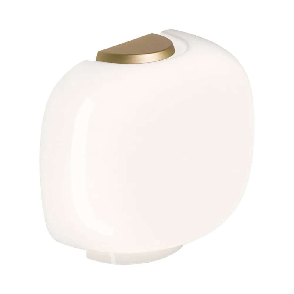Væglamper ^ Foscarini Chouchin 3 Semi væglampe, hvid/guld