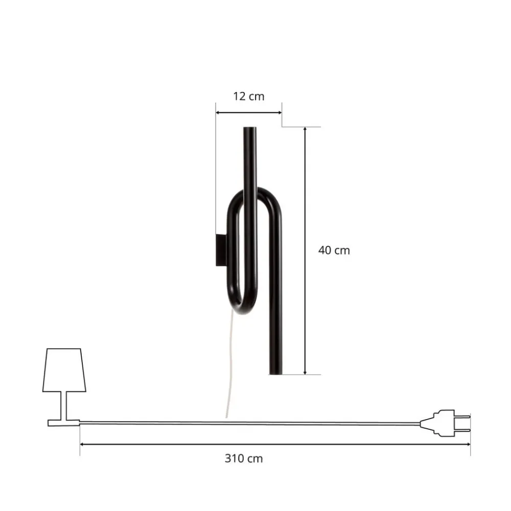 Væglamper ^ Foscarini Tobia LED-væglampe med ledning, sort