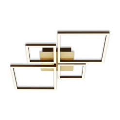 Loftlamper|Loftlamper ^ Briloner Frame LED-loftlampe, guld, dæmpbar, 4 lyskilder