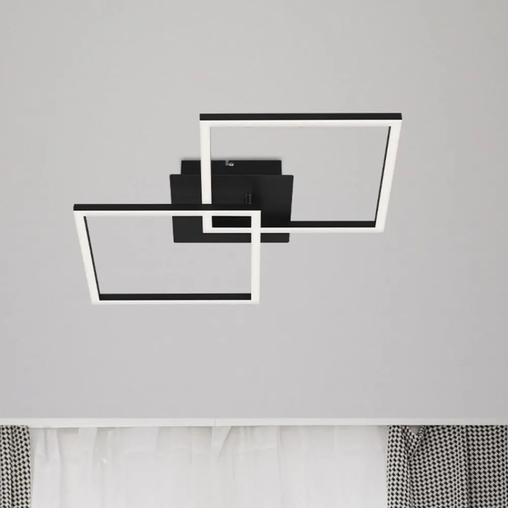 Loftlamper ^ Briloner Frame LED-loftlampe, 2 lyskilder, Switch dim, sort