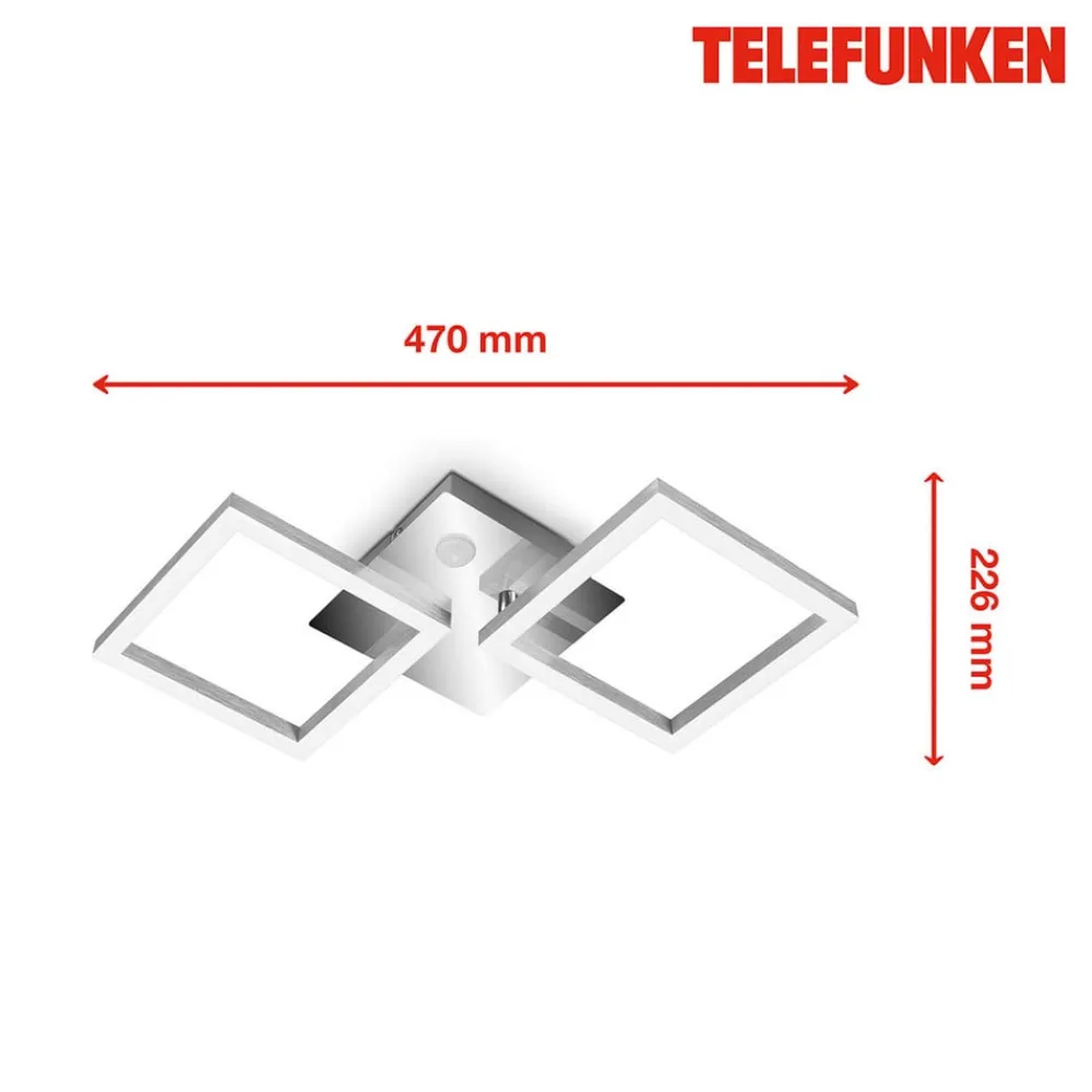 Telefunken Gang|Loftlamper > Frame LED-loftlampe, sensor, 47x23 cm, krom/alu