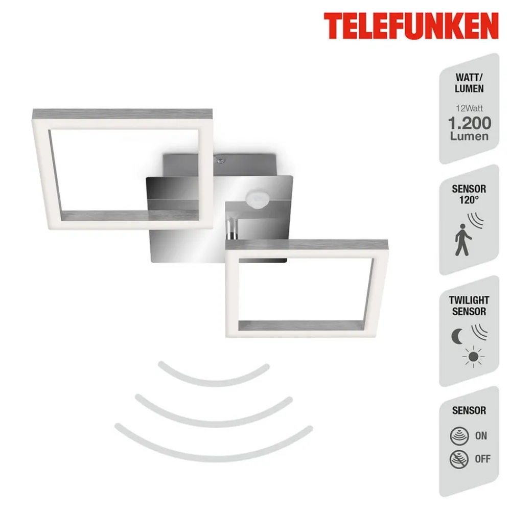 Telefunken Gang|Loftlamper > Frame LED-loftlampe, sensor, 47x23 cm, krom/alu