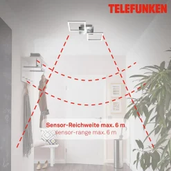 Telefunken Gang|Loftlamper > Frame LED-loftlampe, sensor, 47x23 cm, krom/alu