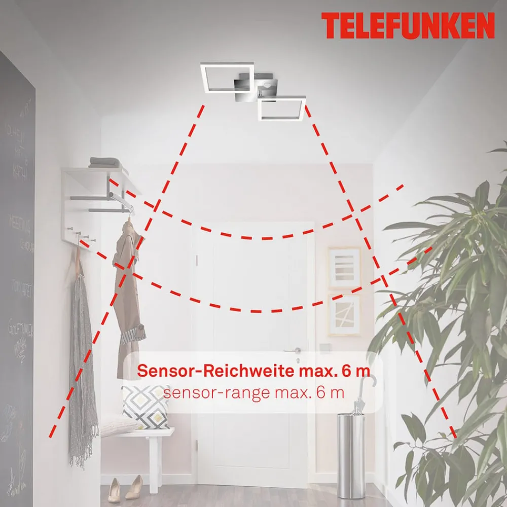 Telefunken Gang|Loftlamper > Frame LED-loftlampe, sensor, 47x23 cm, krom/alu