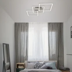Briloner Loftlamper|Loftlamper > Frame LED-loftlampe, step-dim, krom-alu 76x37cm