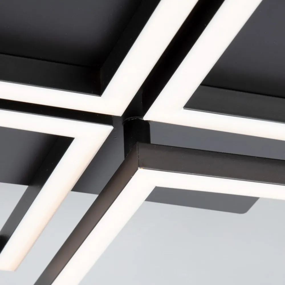 Loftlamper|Loftlamper ^ Briloner Frame LED-loftlampe, step dim, 4 lyskilder, sort