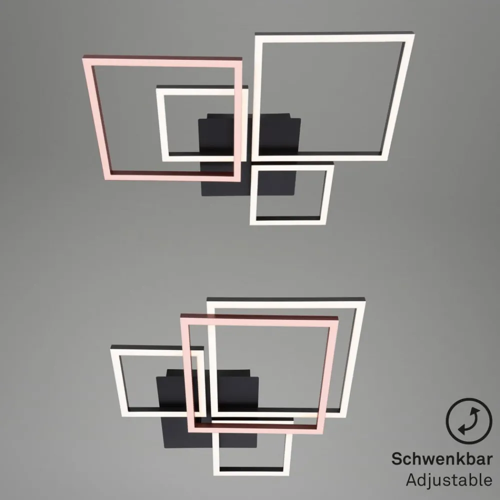 Loftlamper|Loftlamper ^ Briloner Frame LED-loftlampe, step dim, 4 lyskilder, sort
