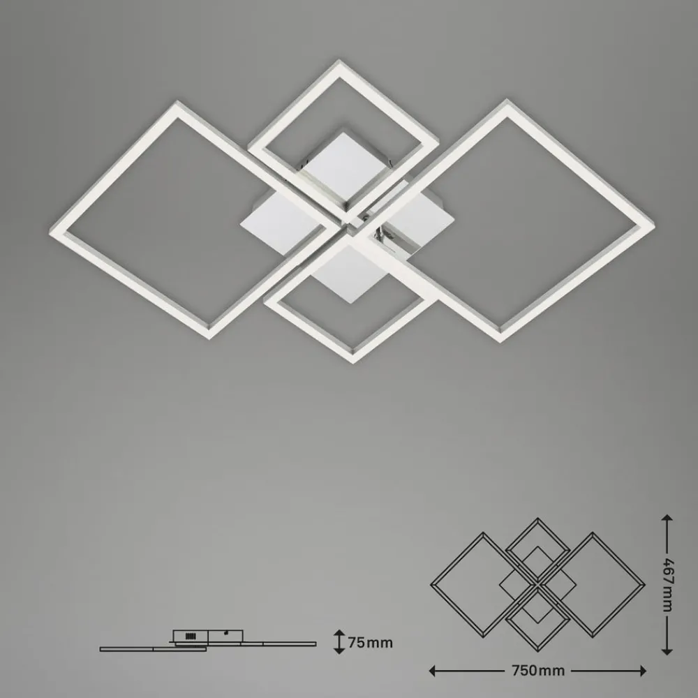 Briloner Loftlamper > Frame LED-loftslampe, CCT, 4-lys, aluminium