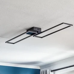 Arbejdsrum/Kontor|Loftlamper ^ Briloner Frame LED-loftslampe, fjernbetjening, sort
