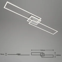 Briloner Arbejdsrum/Kontor > Frame S LED-loftlampe CCT 110x24,8 cm, aluminium