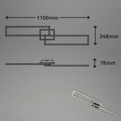 Briloner Arbejdsrum/Kontor|Loftlamper > Frame S LED-loftlampe CCT 110x24,8 cm sort