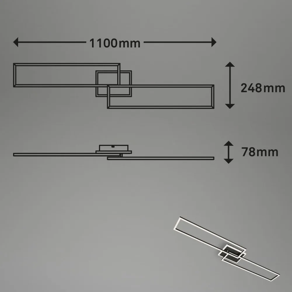 Briloner Arbejdsrum/Kontor|Loftlamper > Frame S LED-loftlampe CCT 110x24,8 cm sort