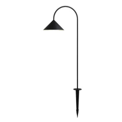 Udendørs Spot ^ FRANDSEN lampe med jordspyd Grasp, sort, højde 82 cm