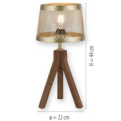 Bordlamper ^ JUST LIGHT. GmbH Frederik bordlampe i træ, trefod