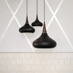 Pendellamper ^ FRITZ HANSEN Orient P2 Pendul sort/rose Ø 34cm