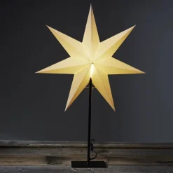 STAR TRADING Dekorationsbelysning|Julepynt > Frozen stående stjerne 7-takket, sort/stjerne hvid