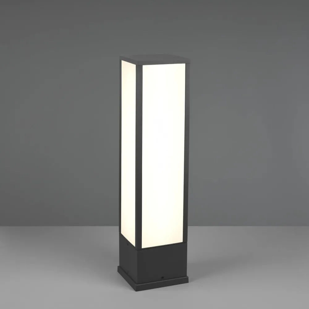 Sokkellamper ^ Trio Lighting Fuerte LED-sokkellampe, antracit, aluminium, IP54