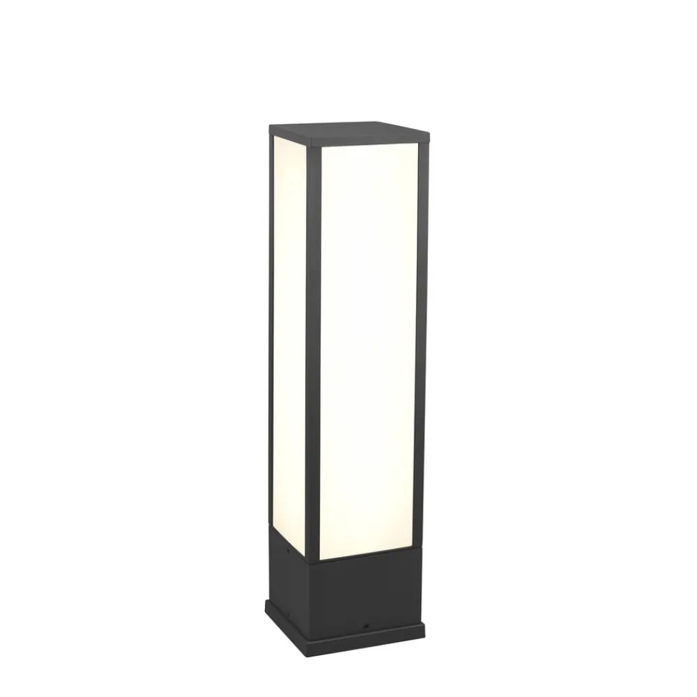 Sokkellamper ^ Trio Lighting Fuerte LED-sokkellampe, antracit, aluminium, IP54