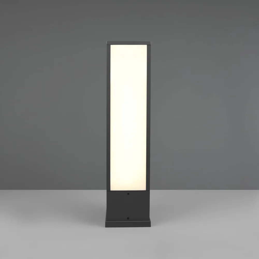 Sokkellamper ^ Trio Lighting Fuerte LED-sokkellampe, antracit, aluminium, IP54