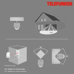 Sensor ^ Telefunken Funchal bevægelsessensor, maks. 1.000 W LED, hvid