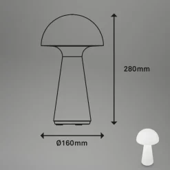 Briloner Dekorationsbelysning|Terrassebelysning > Fungo LED-bordlampe, genopladelig, hvid