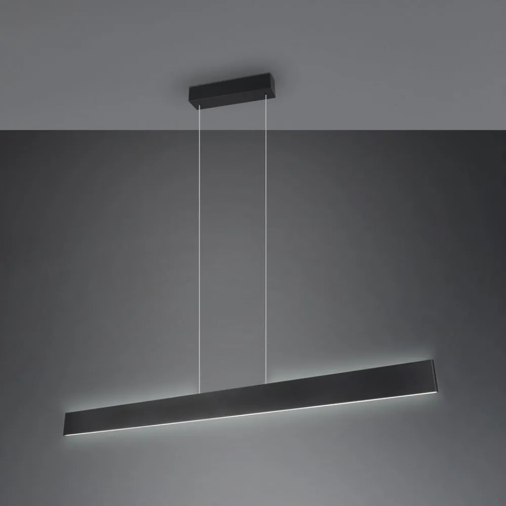 Arbejdsrum/Kontor|Pendellamper ^ Trio Lighting Galway hængelampe, mat sort, op/ned, CCT, metal