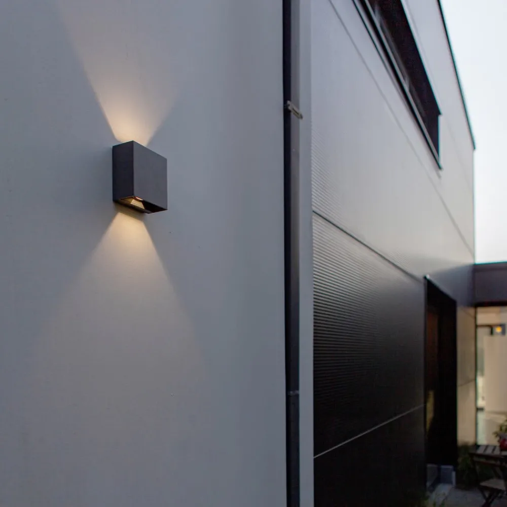 LUTEC Væglamper > Gemini Beams, IP54 up/down kantet 4.000 K antracit