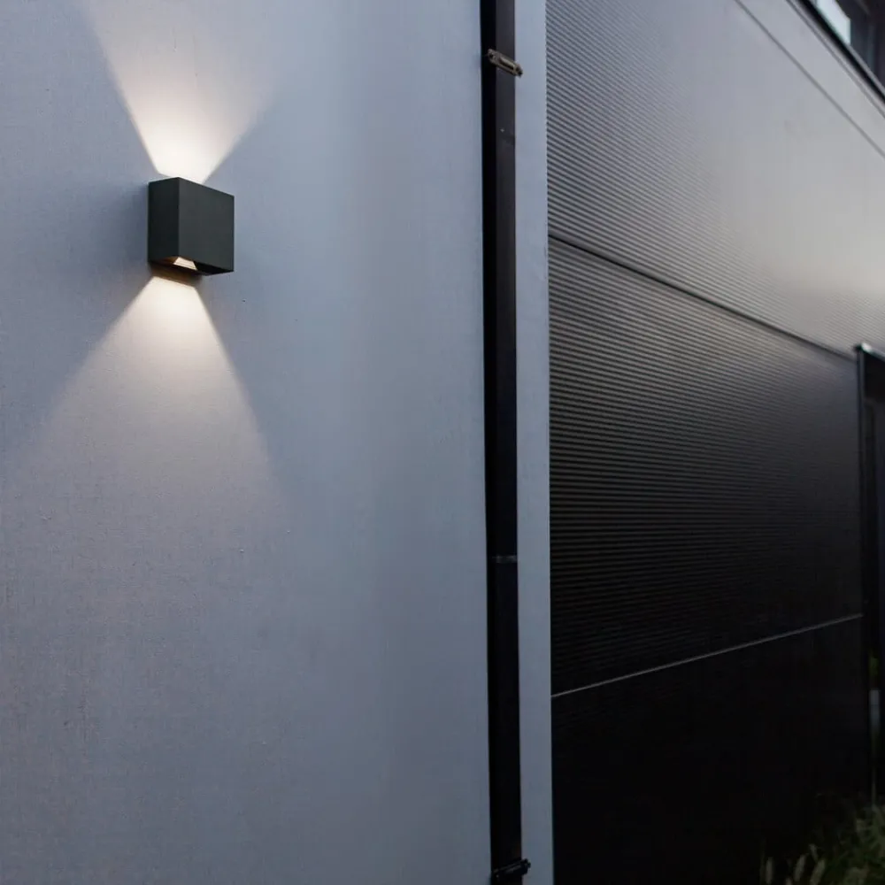 LUTEC Væglamper > Gemini Beams, IP54 up/down kantet 4.000 K antracit