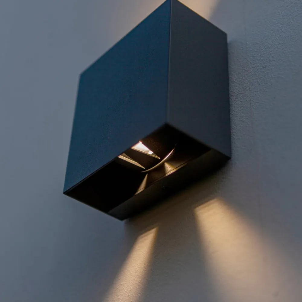 LUTEC Væglamper > Gemini Beams, IP54 up/down kantet 4.000 K antracit