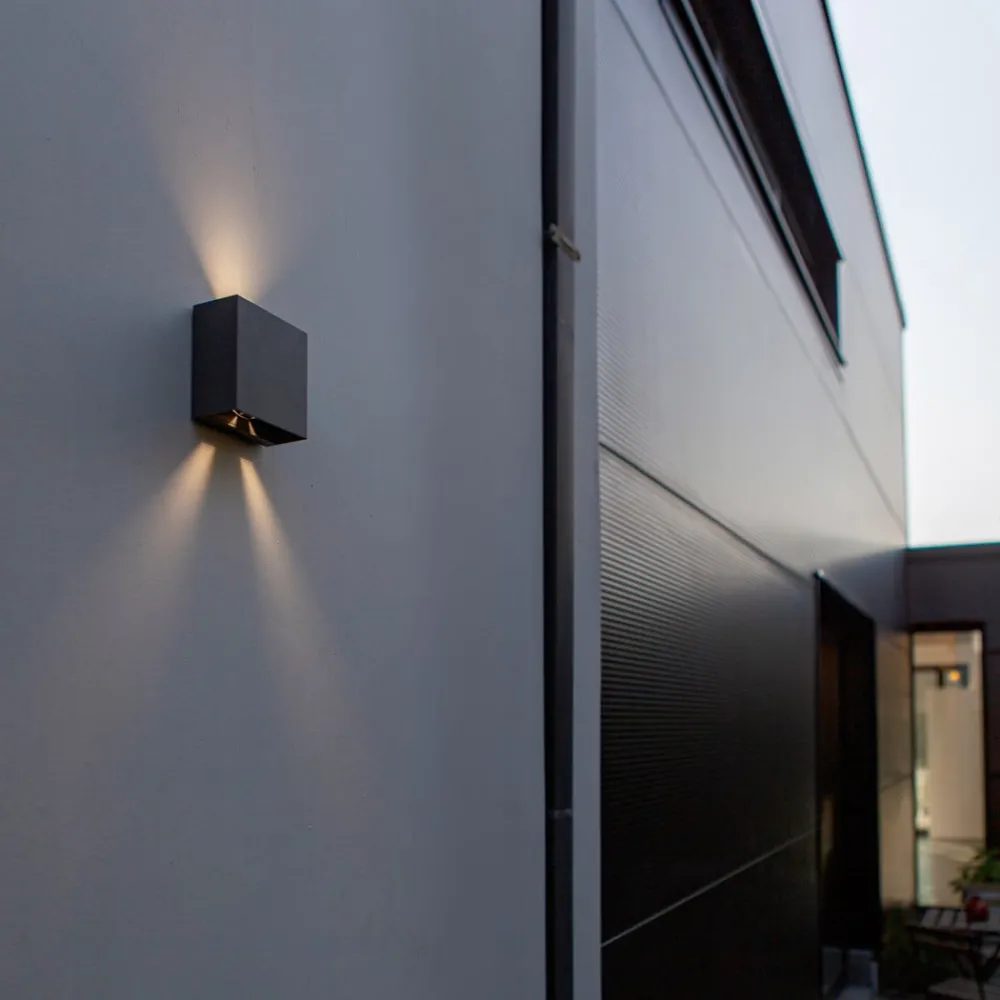 LUTEC Væglamper > Gemini Beams, IP54 up/down kantet 4.000 K antracit