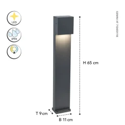 LUTEC Gadebelysning > Gemini FX LED-gadelampe, IP54, antracit