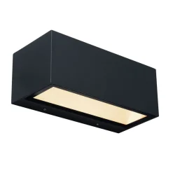 Væglamper ^ LUTEC Gemini udendørs LED-væglampe, 22 cm, 3.000 K, sort