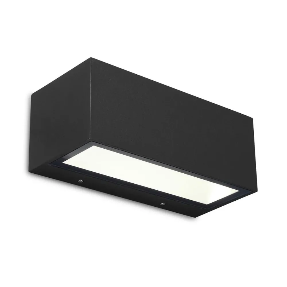 Væglamper ^ LUTEC Gemini udendørs LED-væglampe, 22 cm, 3.000 K, sort