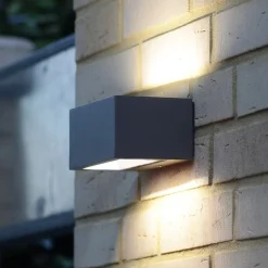 Væglamper ^ LUTEC Gemini udendørs LED-væglampe, 22 cm, 4.000K, antracit