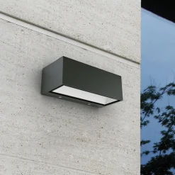 Væglamper ^ LUTEC Gemini udendørs LED-væglampe, 22 cm, 4.000K, antracit