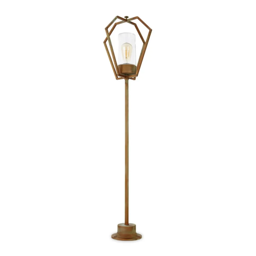 Gadebelysning ^ Moretti Luce Gemstone 3457 messing antik/klar 118 cm