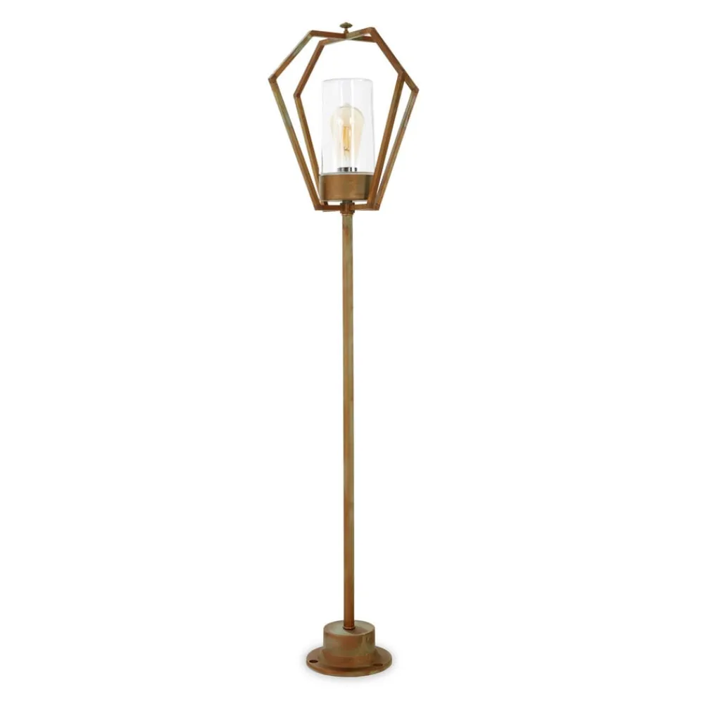 Gadebelysning ^ Moretti Luce Gemstone 3457 messing antik/klar 118 cm