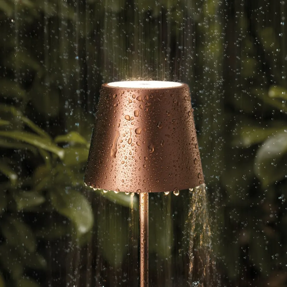 Sigor Dekorationsbelysning|Terrassebelysning > Genopladelig LED-bordlampe Nuindie mini, USB-C, bronze, IP54, dæmpbar.
