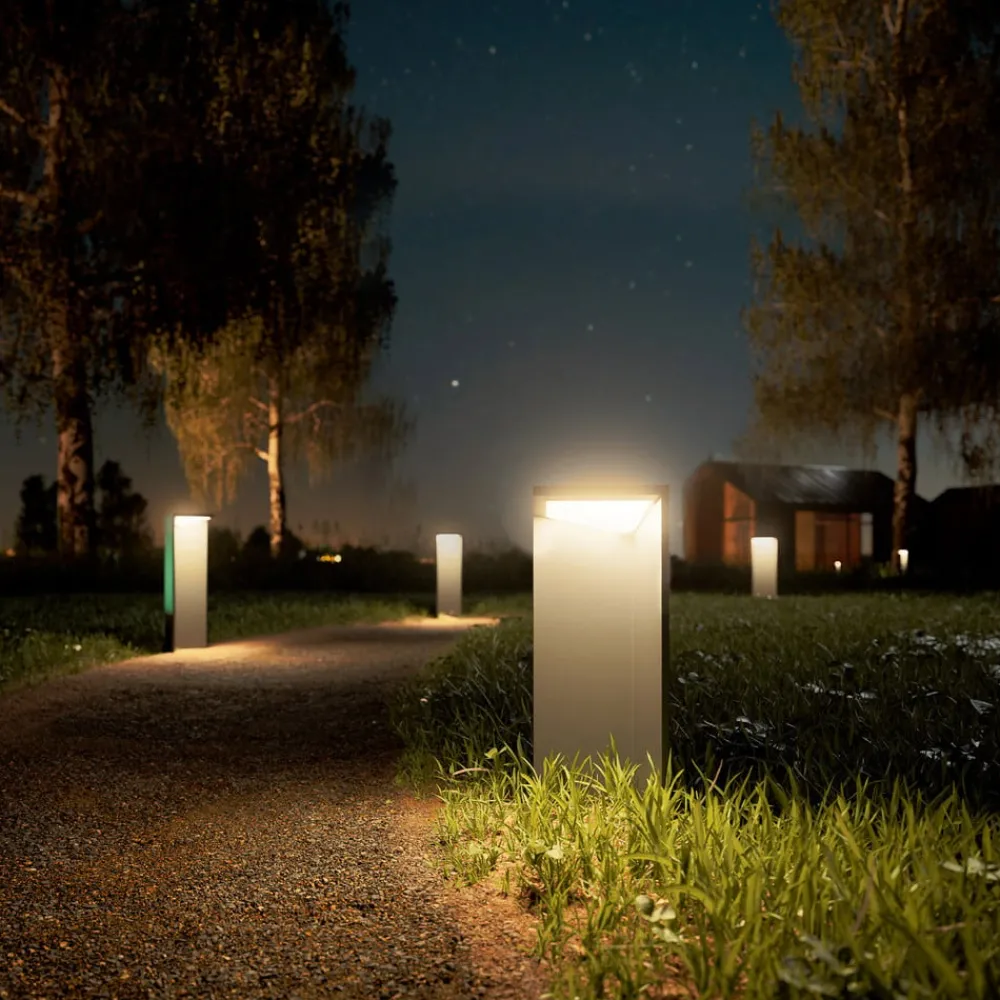 Sigor Solcelle Lampe Med Sensor|Gadebelysning > Genopladelig LED-solcellelampe Nusolar antracit, højde 34 cm