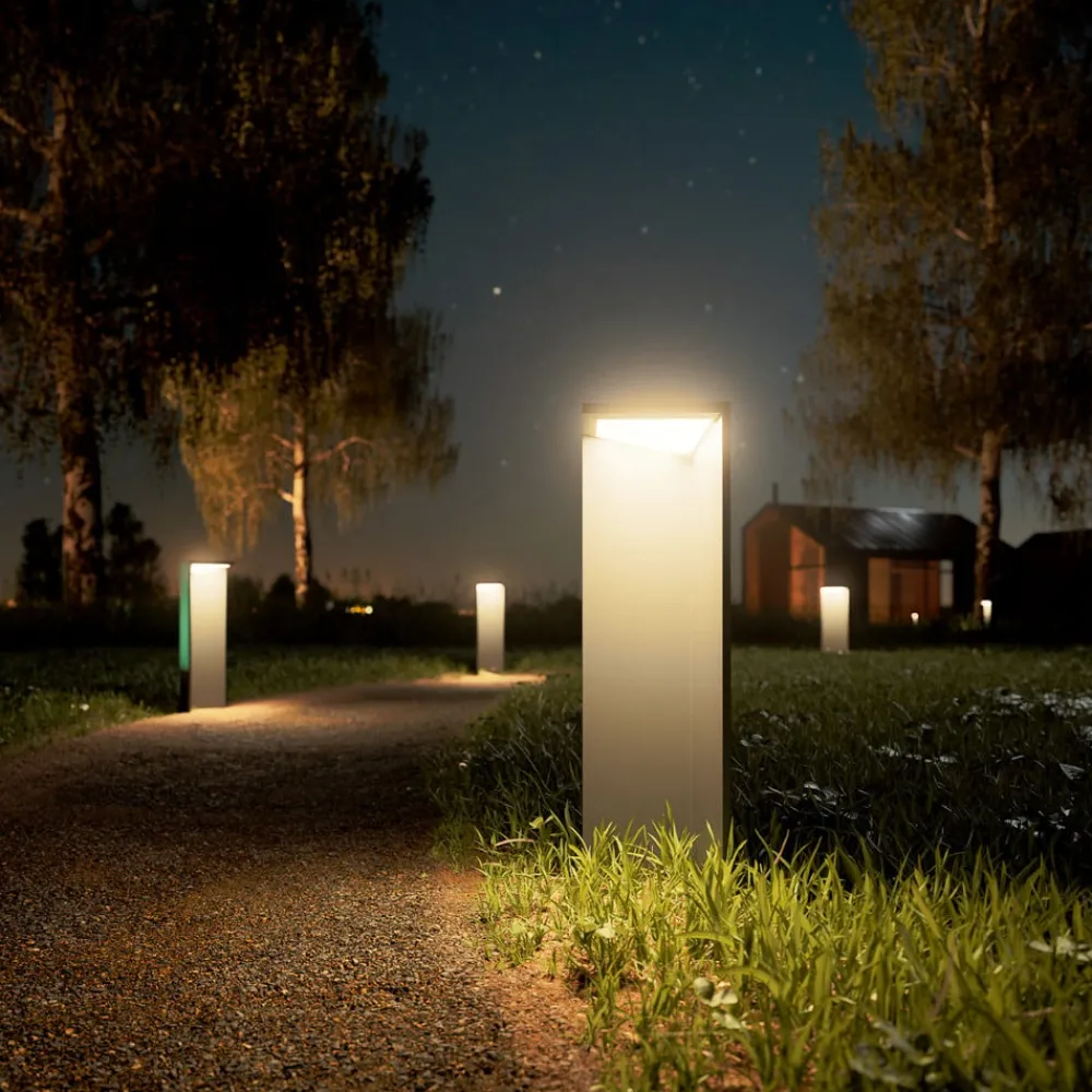 Solcelle Lampe Med Sensor|Gadebelysning Med Sensor ^ Sigor Genopladelig LED-solcellelampe Nusolar antracit, højde 50 cm