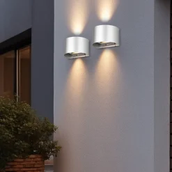 Reality Leuchten Væglampe Med Sensor|Væglamper > Genopladelig LED-væglampe til udendørs brug Talent, titanfarvet, bredde 16