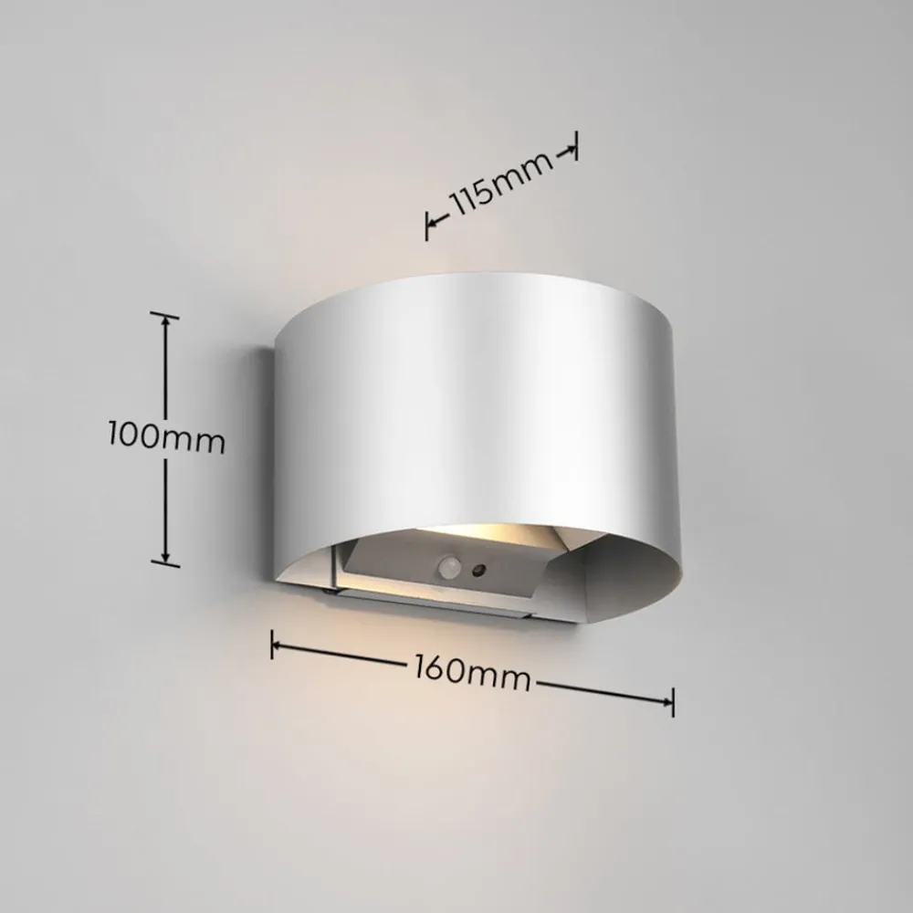 Reality Leuchten Væglampe Med Sensor|Væglamper > Genopladelig LED-væglampe til udendørs brug Talent, titanfarvet, bredde 16