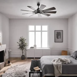 KICHLER Loftventilatorer > Gentry LED-loftventilator, hvid/mørk valnød